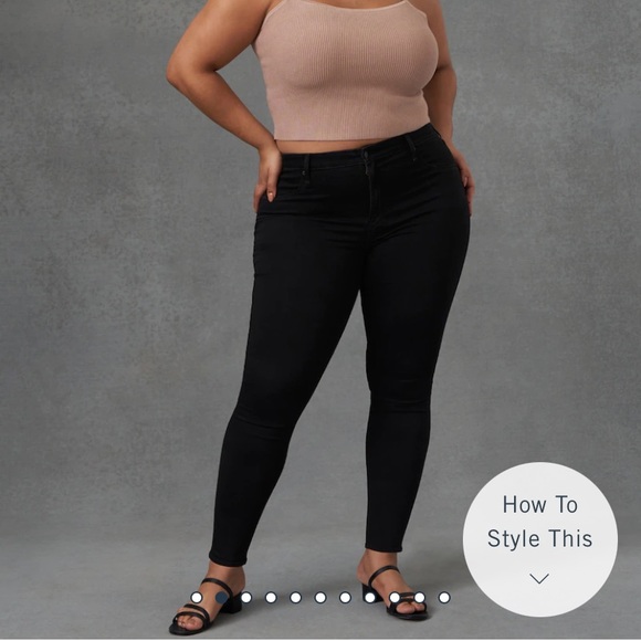 Abercrombie & Fitch High Rise Jean Legging Black NWT - Picture 1 of 8